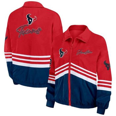 Women's WEAR by Erin Andrews Red Houston Texans Vintage Throwback Windbreaker Full-Zip Jacket