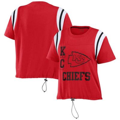 Women's WEAR by Erin Andrews Red Kansas City Chiefs Cinched Colorblock T-Shirt