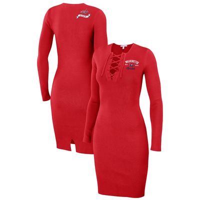 Women's WEAR by Erin Andrews Red Washington Capitals Lace-Up Dress