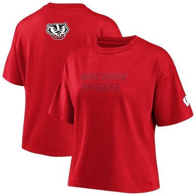 Women's WEAR by Erin Andrews Red Wisconsin Badgers Crop T-Shirt