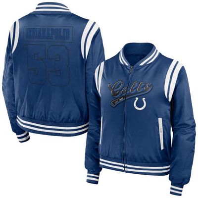 Women's WEAR by Erin Andrews Royal Indianapolis Colts Bomber Full-Zip Jacket