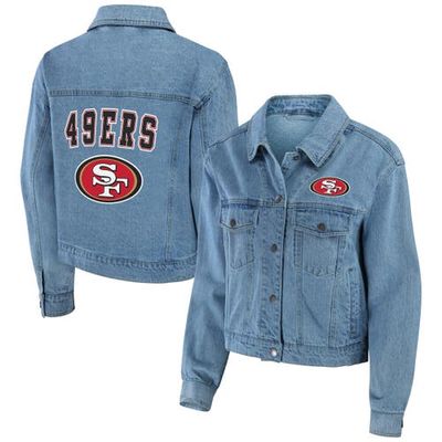 Women's WEAR by Erin Andrews San Francisco 49ers Full-Snap Denim Jacket in Blue