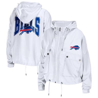 Women's WEAR by Erin Andrews White Buffalo Bills Full-Zip Lightweight Windbreaker