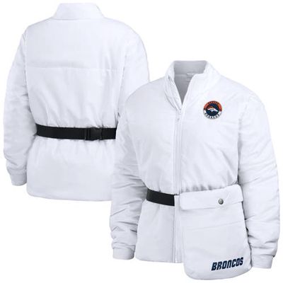 Women's WEAR by Erin Andrews White Denver Broncos Packaway Full-Zip Puffer Jacket