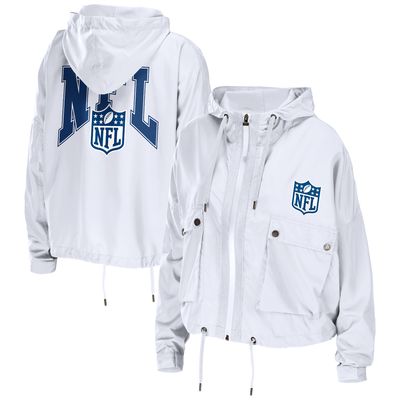 Women's WEAR by Erin Andrews White NFL Lightweight Full-Zip Windbreaker Jacket