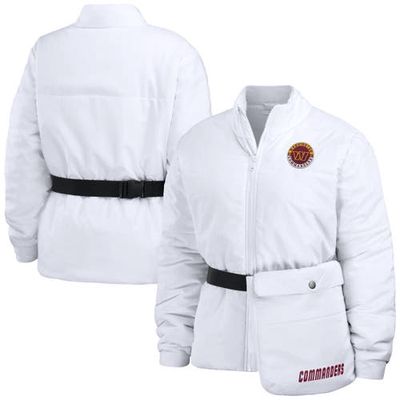 Women's WEAR by Erin Andrews White Washington Commanders Packaway Full-Zip Puffer Jacket