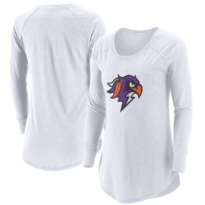 Women's White Halifax Thunderbirds Primary Logo Tri-Blend Long Sleeve T-Shirt