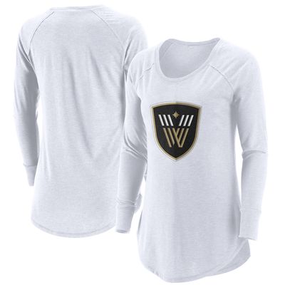 Women's White Vancouver Warriors Primary Logo Tri-Blend Long Sleeve T-Shirt