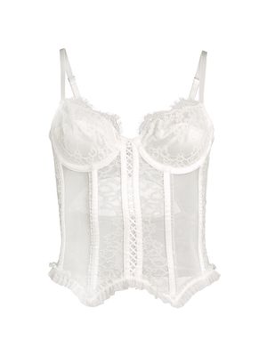 Women's Willow Sheer Lace Corset - White - Size XS