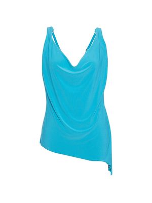 Women's Winnie Draped Tankini Top - Turquoise - Size 16W - Turquoise - Size 16W