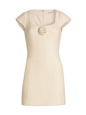 Women's Zada 3D Rose Minidress - Ivory - Size 4