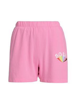 Women's Zee Cotton Logo Shorts - Pink - Size XS - Pink - Size XS