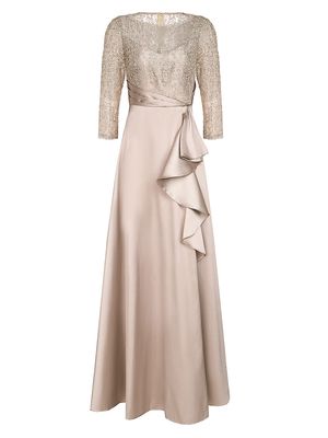 Women's Zola Mikado Lace Gown - Clay - Size 6