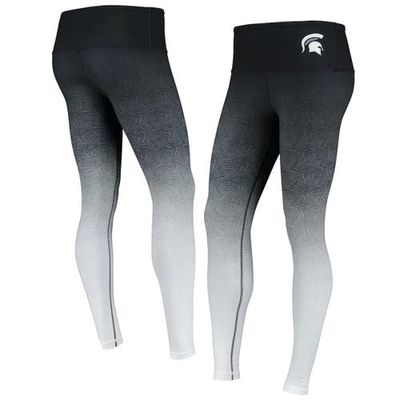 Women's ZooZatz Black/White Michigan State Spartans Geometric Print Ombre Leggings