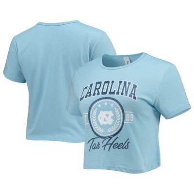 Women's ZooZatz Carolina Blue North Carolina Tar Heels Core Laurels Cropped T-Shirt in Light Blue