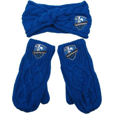 Women's ZooZatz Montreal Impact Headband & Mittens Set in Royal