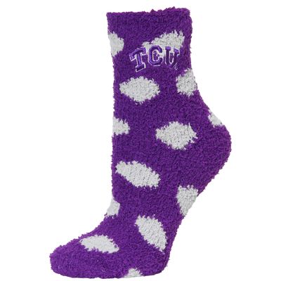 Women's ZooZatz TCU Horned Frogs Plush Dot Socks