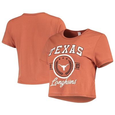 Women's ZooZatz Texas Orange Texas Longhorns Core Laurels Cropped T-Shirt in Burnt Orange