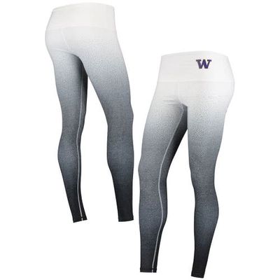 Women's ZooZatz White/Black Washington Huskies Static Print Ombre Leggings