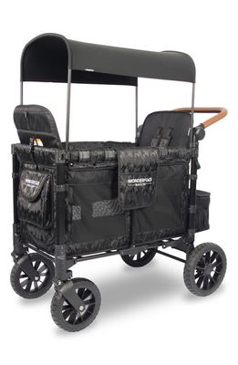 WonderFold W2 Luxe 2-Passenger Multifunctional Stroller Wagon in Elite Black Camouflage