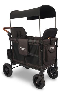 WonderFold W2 Luxe 2-Passenger Multifunctional Stroller Wagon in Volcanic Black