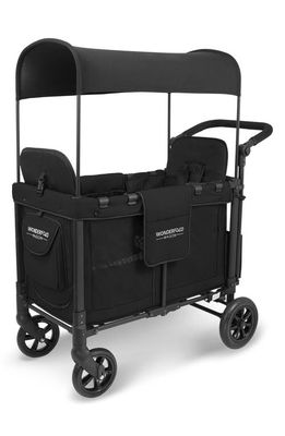 WonderFold W2 Multifunction 2-Passenger Twin Stroller Wagon in Jet Black