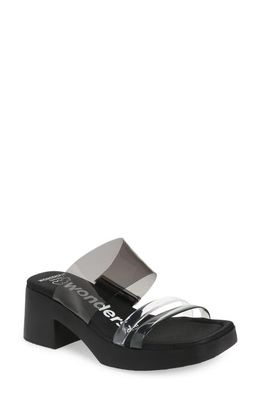 Wonders D-1002 Platform Slide Sandal in Fume/Transparent 