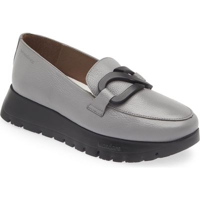 Wonders Lug Loafer in Grey Tumbled Leather 