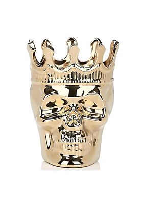 Wood Charnel Gold Bonaparte Skull Candle