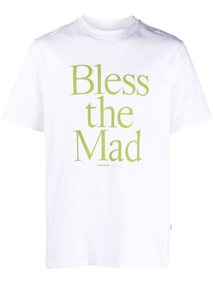 Wood Wood Bless The Mad slogan-print T-shirt - White