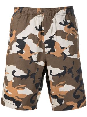 Wood Wood camouflage-print elasticated-waistband shorts - Brown
