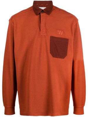 Wood Wood logo-embroidered cotton polo shirt - Orange
