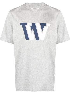 Wood Wood logo-print cotton T-shirt - Grey