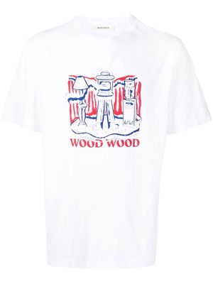 Wood Wood logo-print short-sleeved T-shirt - White