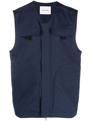 Wood Wood Victor multiple-pocket vest - Blue