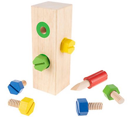 Wooden Screw Block Toy by Hey] Play]