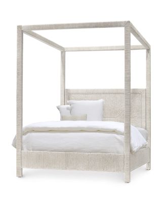 Woodside Canopy Queen Bed, White Sand