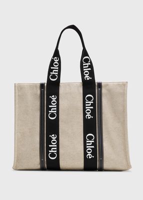 Woody Large Linen Tote Bag