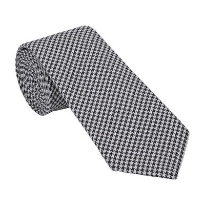 Wool and silk houndstooth tie