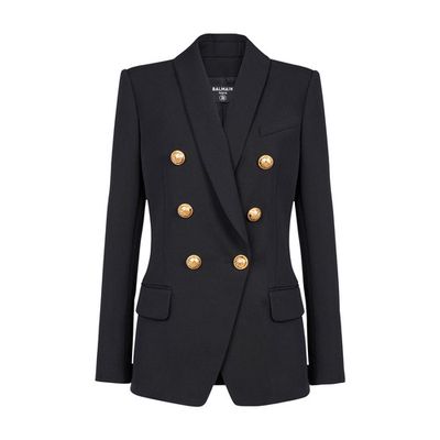 Wool blazer with double-breasted buttoned closure