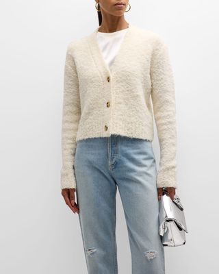 Wool-Blend Boucle Cropped Cardigan