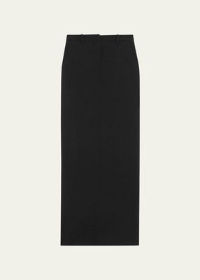 Wool Canvas Full-Length Trouser Skirt