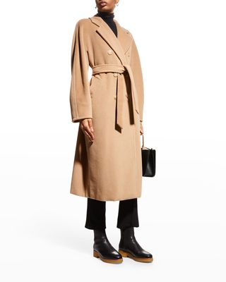 Wool-Cashmere Double-Breasted Madame Coat
