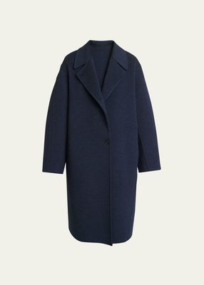 Wool-Cashmere Oversized Single-Breasted Cocoon Coat