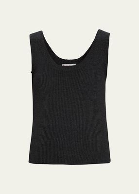 Wool-Cashmere Scoop-Neck Tank Top