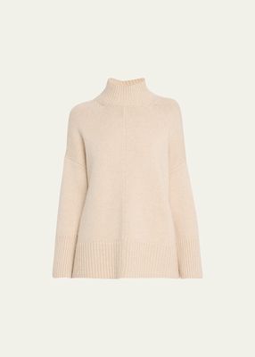 Wool-Cashmere Trapeze Turtleneck Sweater