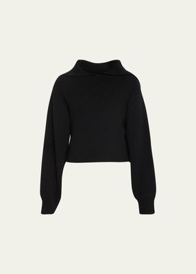 Wool-Cashmere Wide Collar Sweater