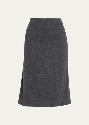 Wool Fitted Slip Skirt