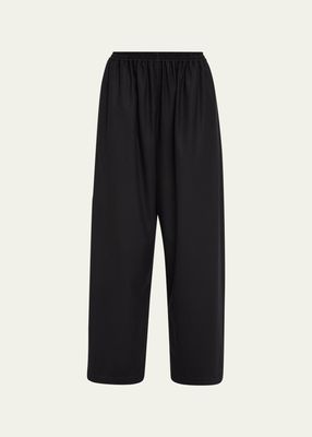 Wool Japanese Trousers With Ankle Slits