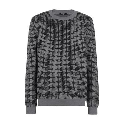 Wool jumper with Balmain monogram